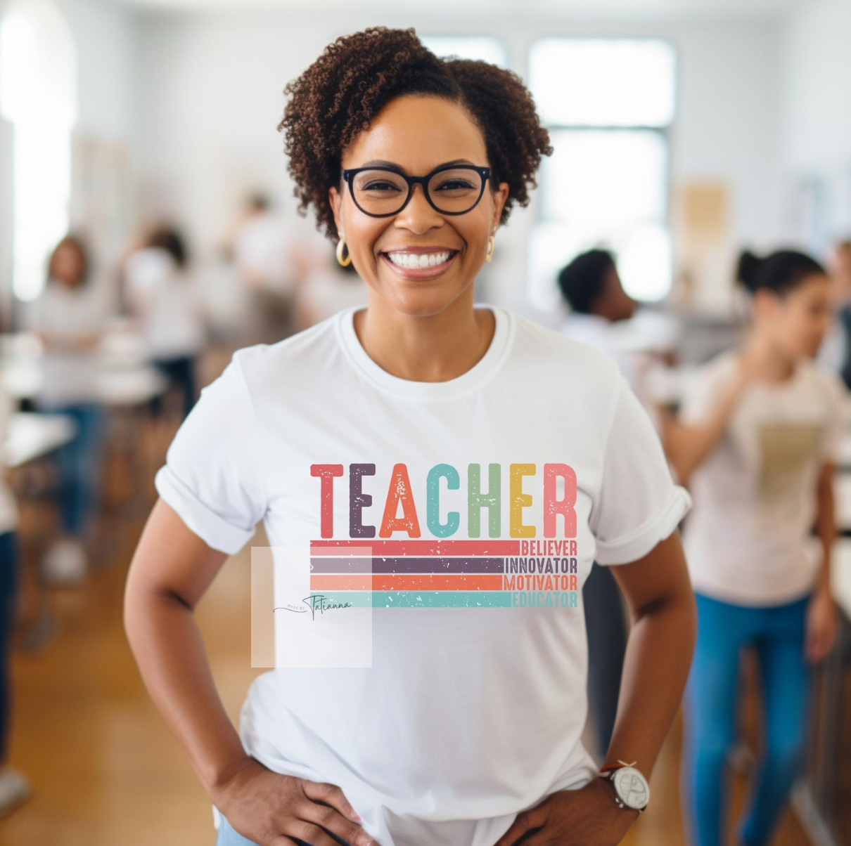 Teacher Believer Motivator Innovator Educated Tee