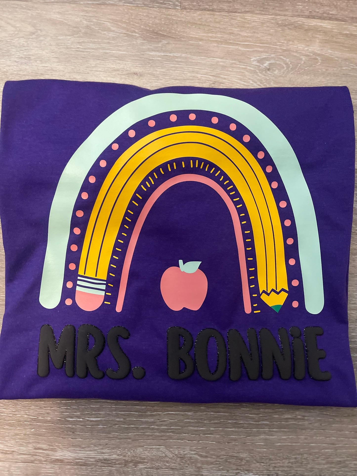 Personalized Puff Teacher Tee