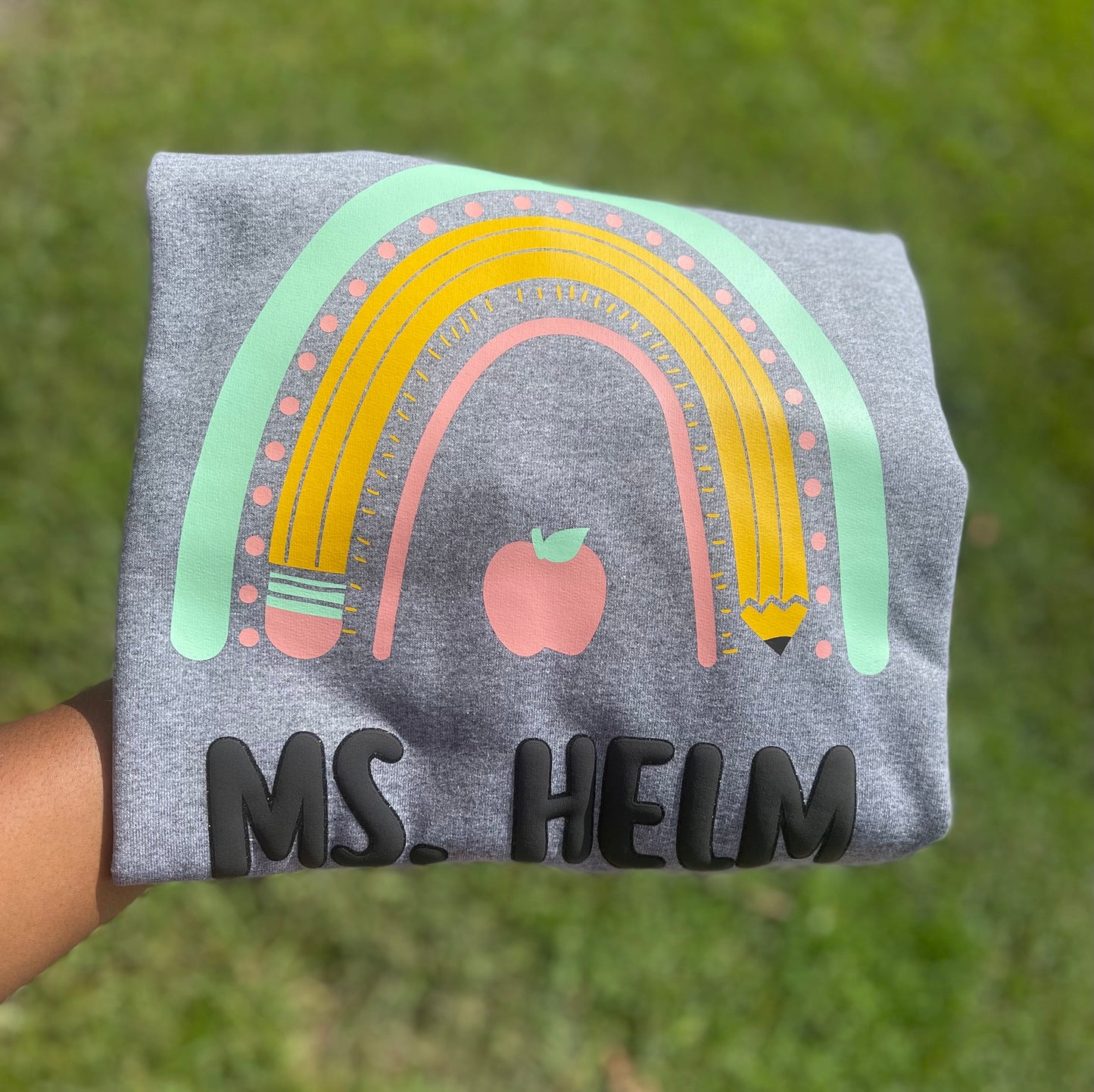 Personalized teacher crewneck puff | Made by tatianna