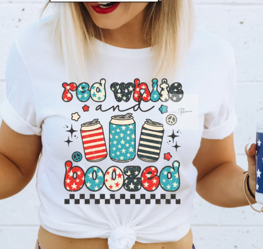 Made by Tatianna red white and boozed patriotic tee | Made by tatianna