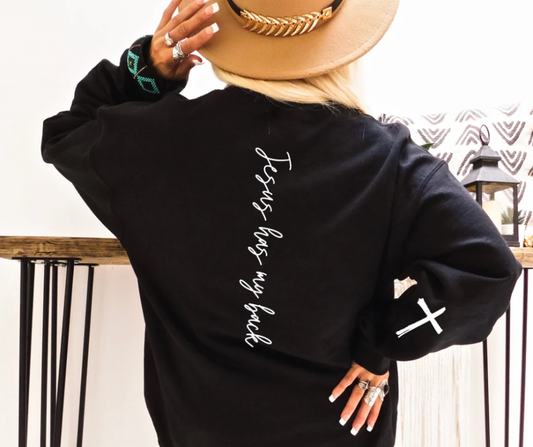 Made by Tatianna Jesus got my back sweatshirt | Made by Tatianna