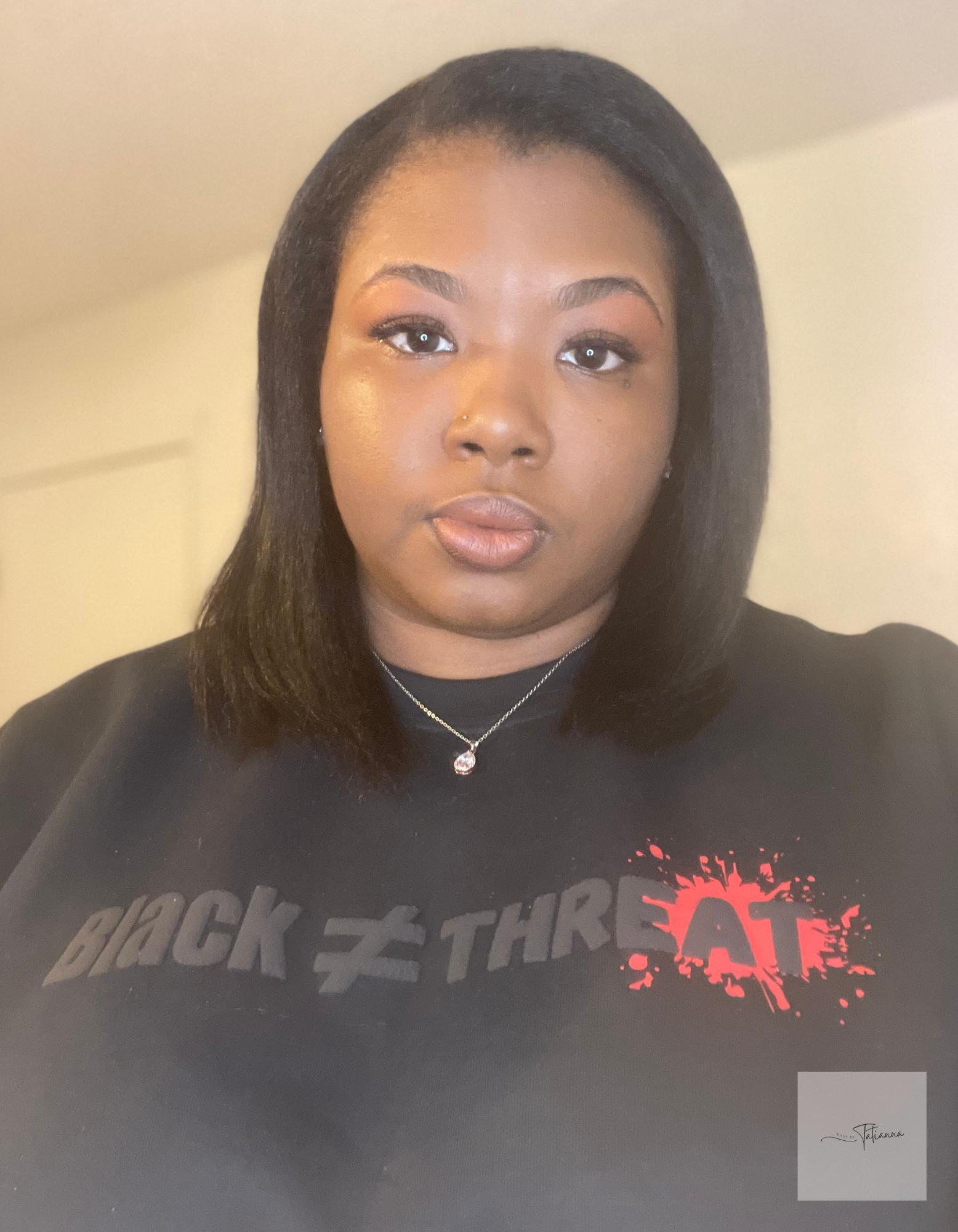 Made by Tatianna black does not equal threat crewneck Black Lives Matter crewneck | Made by tatianna