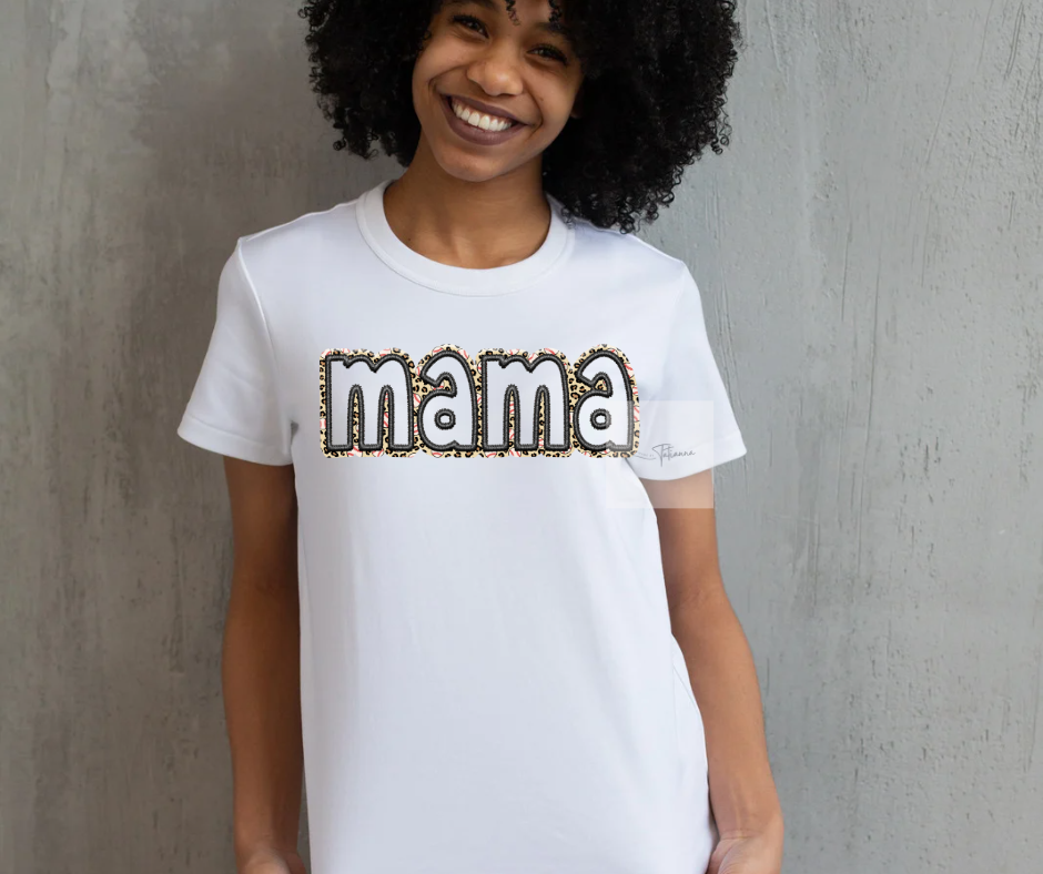 Sports Mama Faux Embroidery Tee