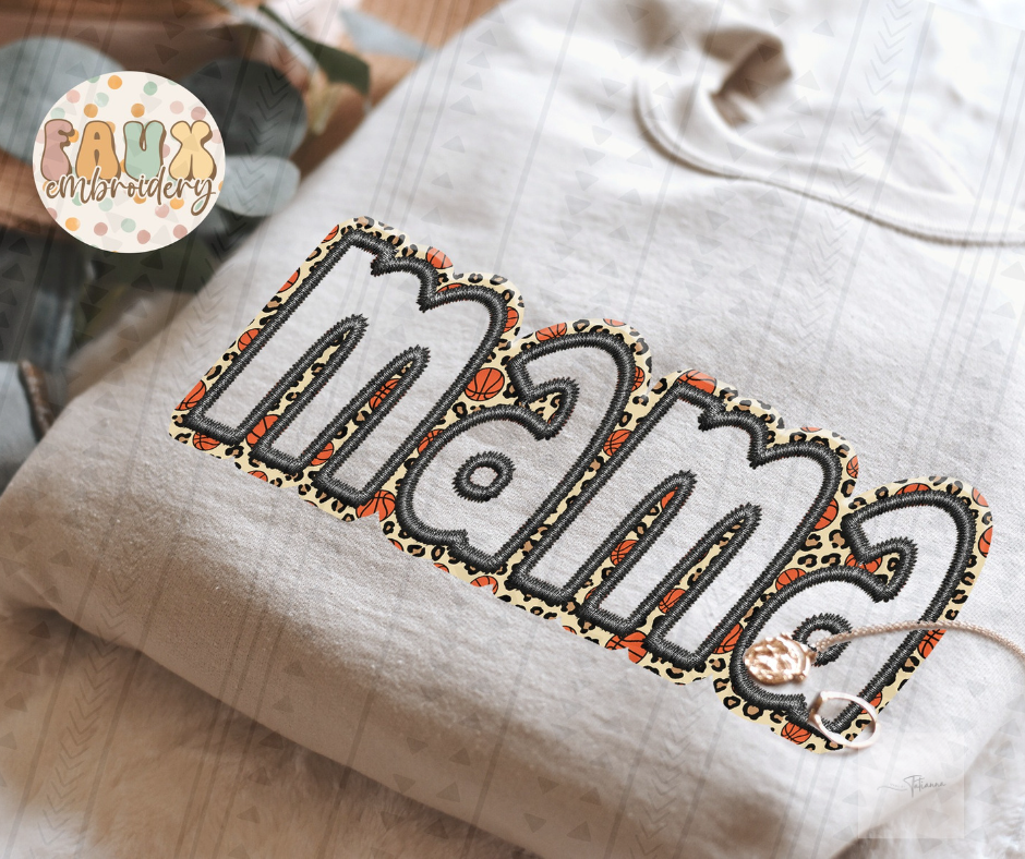 Sports Mama Faux Embroidery Tee