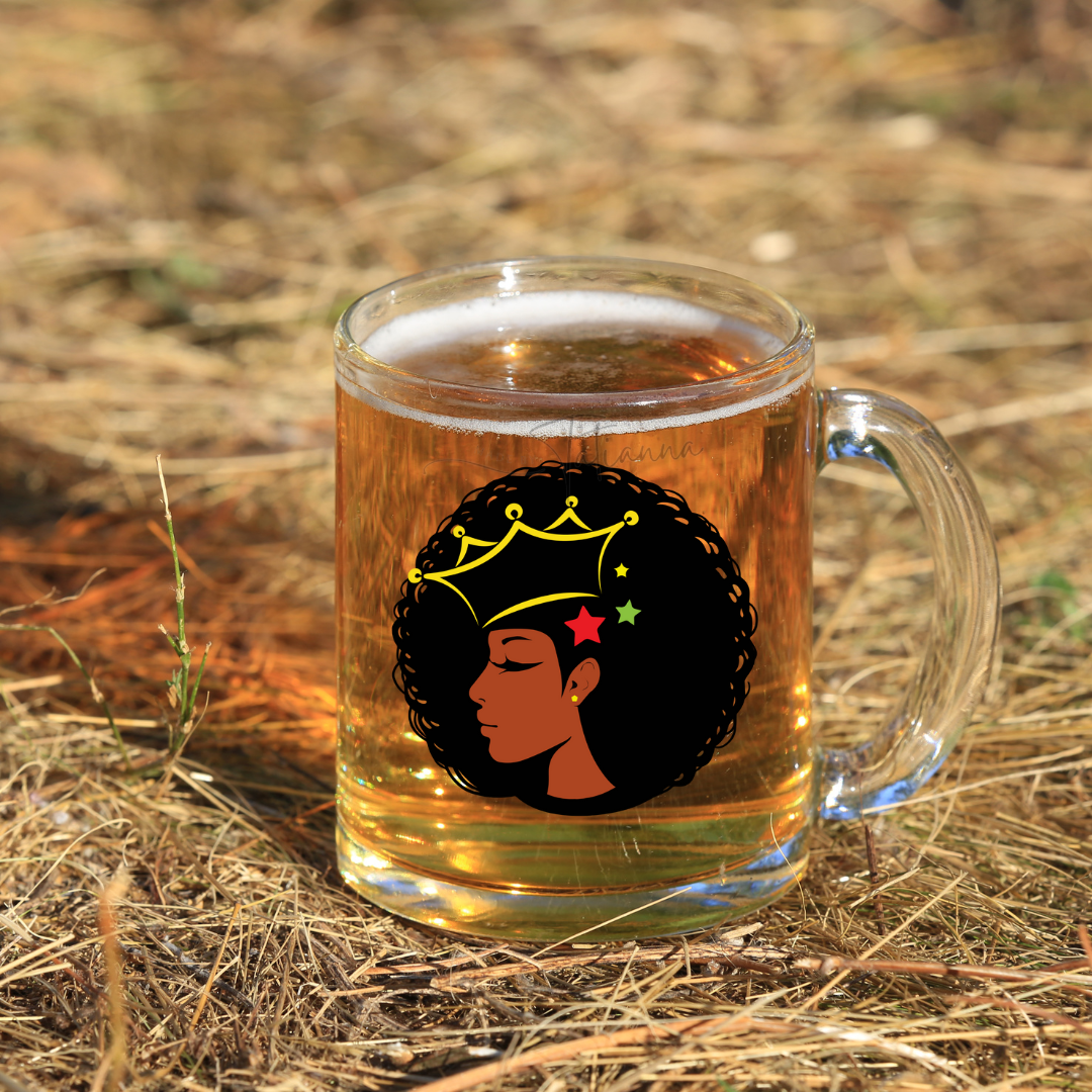 Made by tatianna Afro woman glass mug | Made by Tatianna