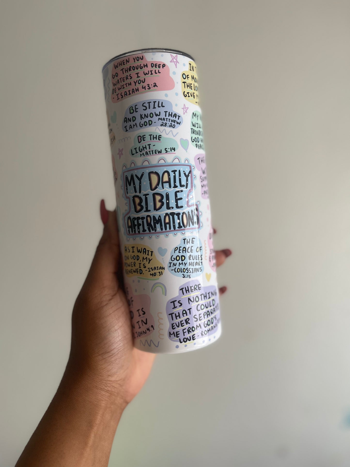 My Daily Bible Affirmations 20oz Stainless Steel Tumbler | Made by Tatianna